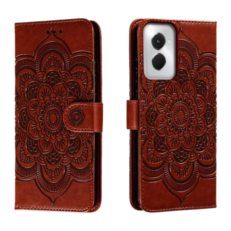 For Motorola Moto G Power 5G 2024 Sun Mandala Embossing Pattern Phone Leather Case(Brown) - Motorola Cases by PMC Jewellery | Online Shopping South Africa | PMC Jewellery | Buy Now Pay Later Mobicred