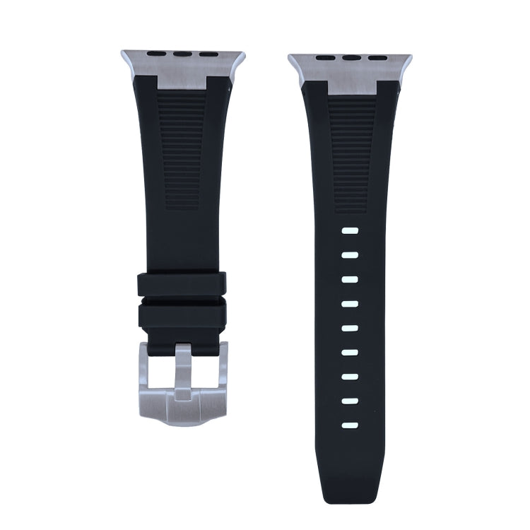 For Apple Watch Series 8 45mm Loners Liquid Silicone Watch Band(Titanium Black) - Watch Bands by PMC Jewellery | Online Shopping South Africa | PMC Jewellery