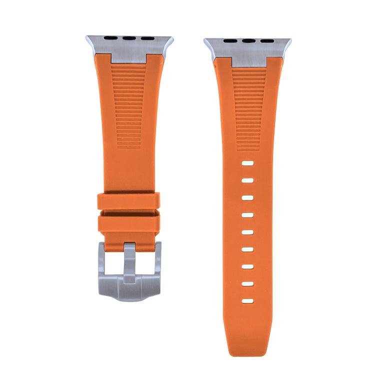 For Apple Watch SE 2022 44mm Loners Liquid Silicone Watch Band(Titanium Orange) - Watch Bands by PMC TechLife | Online Shopping South Africa | PMC TechLife