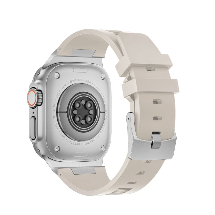 For Apple Watch SE 2022 44mm Loners Liquid Silicone Watch Band(Silver Starlight) - Watch Bands by PMC TechLife | Online Shopping South Africa | PMC TechLife | Buy Now Pay Later Mobicred