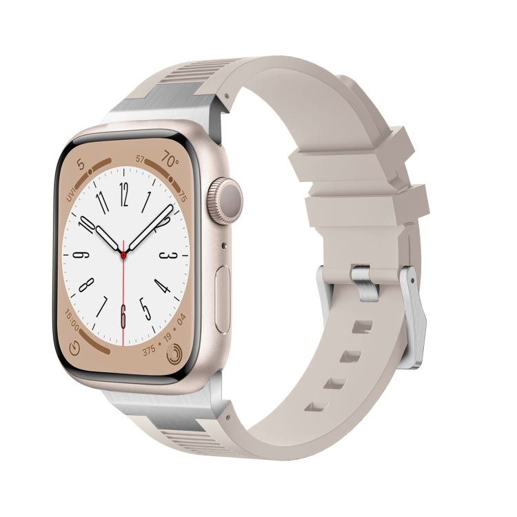 For Apple Watch Series 6 44mm Loners Liquid Silicone Watch Band(Silver Starlight) - Watch Bands by PMC TechLife | Online Shopping South Africa | PMC TechLife | Buy Now Pay Later Mobicred