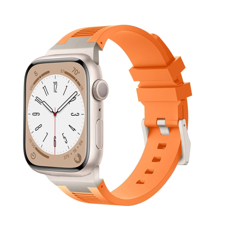 For Apple Watch Series 5 44mm Loners Liquid Silicone Watch Band(Titanium Orange) - Watch Bands by PMC Jewellery | Online Shopping South Africa | PMC Jewellery