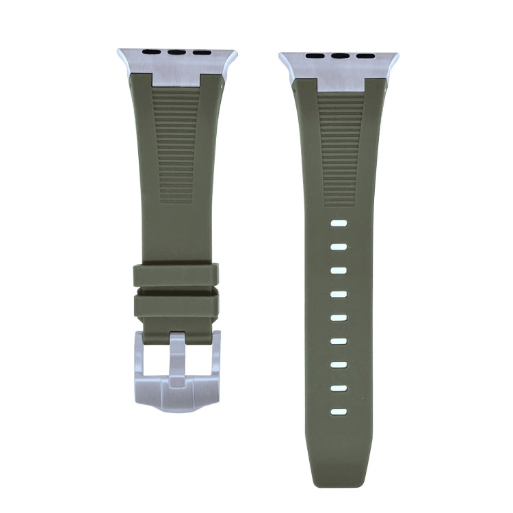 For Apple Watch Series 2 42mm Loners Liquid Silicone Watch Band(Titanium Green) - Watch Bands by PMC Jewellery | Online Shopping South Africa | PMC Jewellery