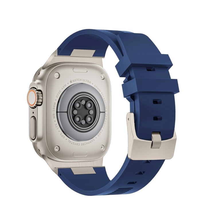For Apple Watch Series 2 42mm Loners Liquid Silicone Watch Band(Titanium Midnight Blue) - Watch Bands by PMC TechLife | Online Shopping South Africa | PMC TechLife