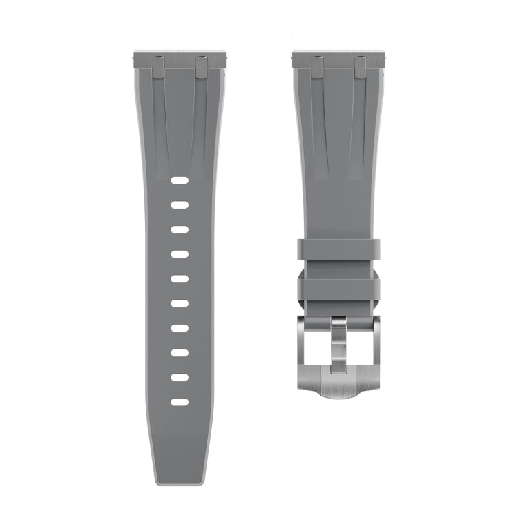 20mm Flat Head Silicone Watch Band(Silver Grey) - 20mm Bands by PMC Jewellery | Online Shopping South Africa | PMC Jewellery