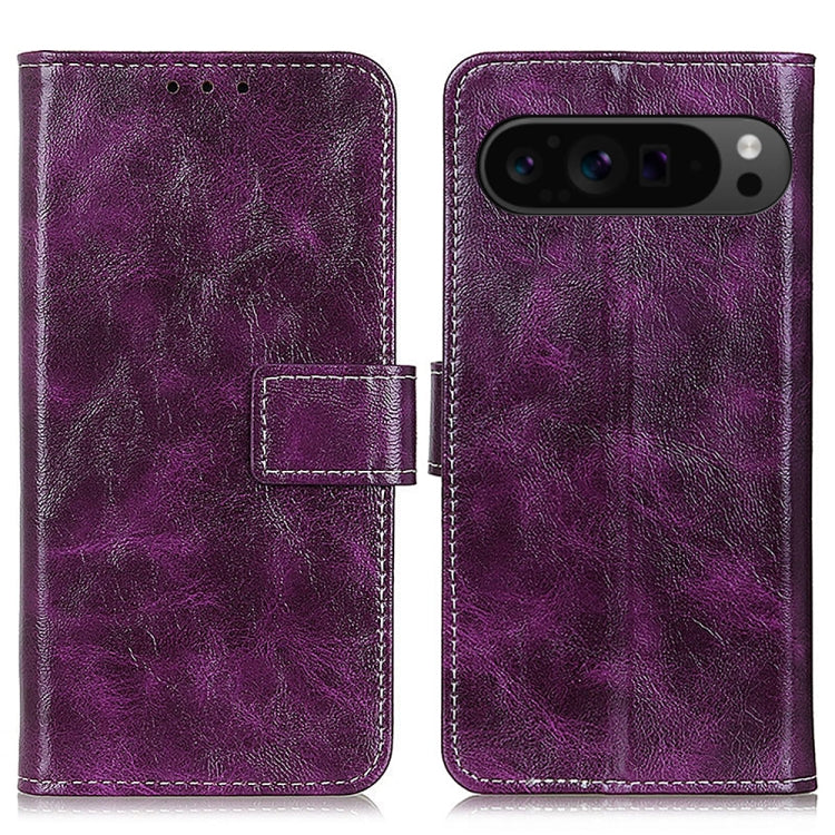 For Google Pixel 9 Pro Retro Crazy Horse Texture Flip Leather Phone Case(Purple) - Google Cases by PMC Jewellery | Online Shopping South Africa | PMC Jewellery | Buy Now Pay Later Mobicred