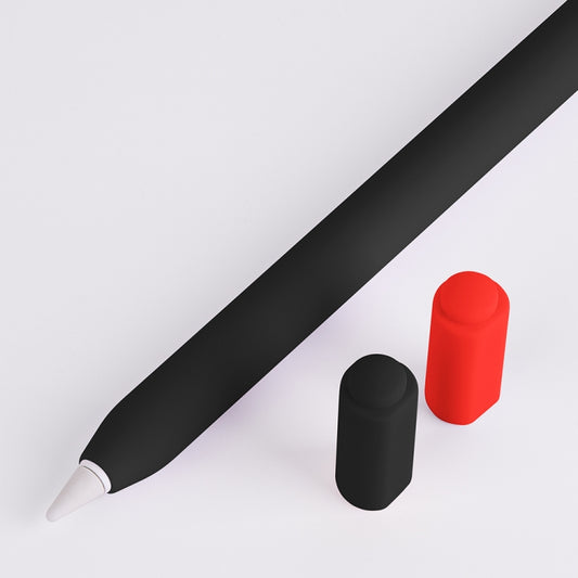 For Apple Pencil (USB-C) Double Cap Contrasting Color Silicone Protective Case(Black) - Pencil Accessories by PMC Jewellery | Online Shopping South Africa | PMC Jewellery | Buy Now Pay Later Mobicred