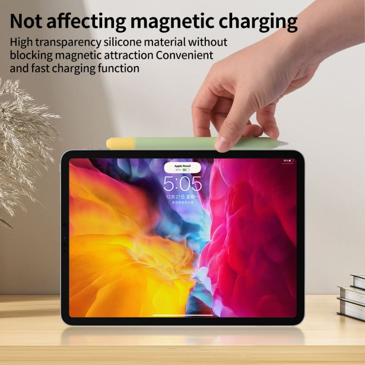 For Apple Pencil (USB-C) Double Cap Contrasting Color Silicone Protective Case(Matcha Green) - free shipping - PMC Jewellery - Order now!