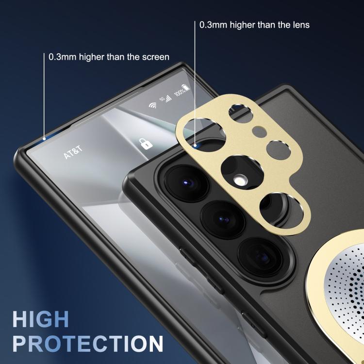 For Samsung Galaxy S25 Ultra 5G Heat Dissipation Aromatherapy MagSafe Holder Phone Case(Gold) - Galaxy S25 Ultra 5G Cases by PMC TechLife | Online Shopping South Africa | PMC TechLife | Buy Now Pay Later Mobicred
