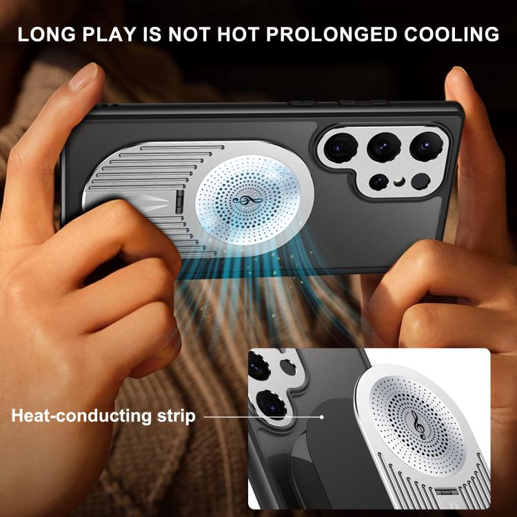 For Samsung Galaxy S25 Ultra 5G Heat Dissipation Aromatherapy MagSafe Holder Phone Case(Silver) - free shipping - PMC TechLife - Order now!