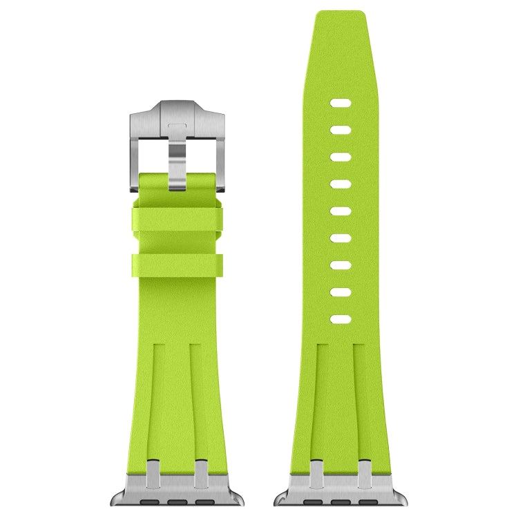 For Apple Watch Ultra 2 49mm Stone Grain Liquid Silicone Watch Band(Silver Green) - Watch Bands by PMC TechLife | Online Shopping South Africa | PMC TechLife