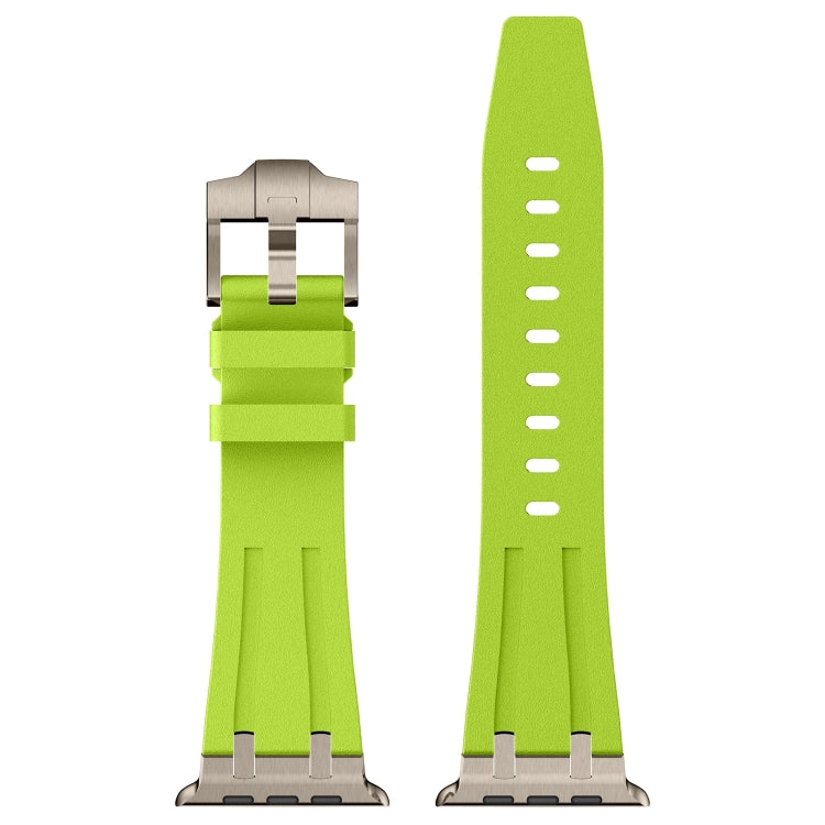 For Apple Watch Ultra 49mm Stone Grain Liquid Silicone Watch Band(Titanium Green) - Watch Bands by PMC TechLife | Online Shopping South Africa | PMC TechLife