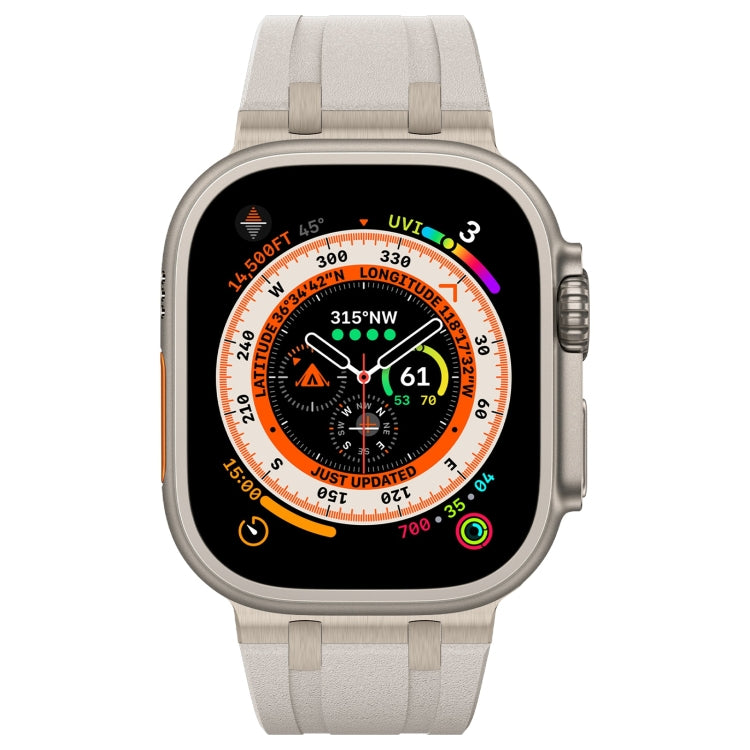 For Apple Watch Series 6 44mm Stone Grain Liquid Silicone Watch Band(Titanium Starlight) - Watch Bands by PMC TechLife | Online Shopping South Africa | PMC TechLife
