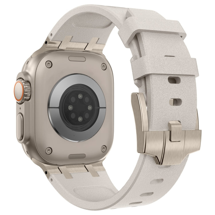 For Apple Watch Series 5 44mm Stone Grain Liquid Silicone Watch Band(Titanium Starlight) - Watch Bands by PMC TechLife | Online Shopping South Africa | PMC TechLife