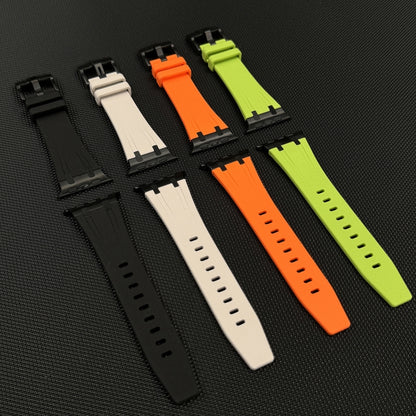 For Apple Watch Series 2 42mm Stone Grain Liquid Silicone Watch Band(Sliver Orange) - Watch Bands by PMC Jewellery | Online Shopping South Africa | PMC Jewellery