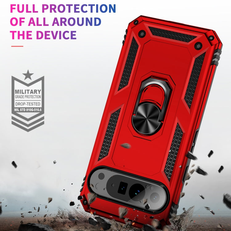 For Google Pixel 9 Pro Shockproof TPU + PC Phone Case with Holder(Red) - Google Cases by PMC Jewellery | Online Shopping South Africa | PMC Jewellery | Buy Now Pay Later Mobicred