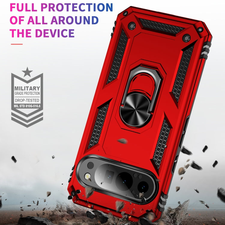 For Google Pixel 9 Shockproof TPU + PC Phone Case with Holder(Red) - Google Cases by PMC Jewellery | Online Shopping South Africa | PMC Jewellery | Buy Now Pay Later Mobicred