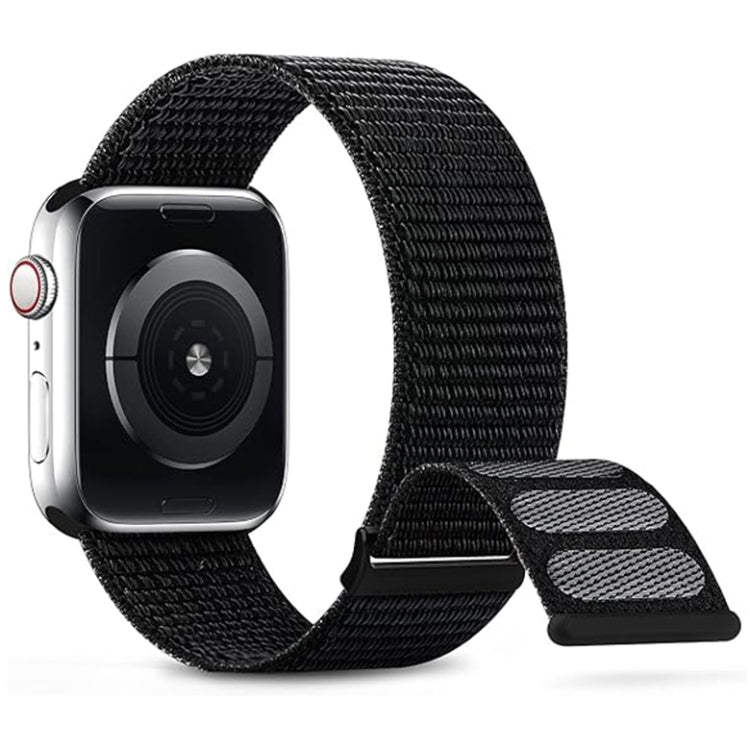For Apple Watch Series 8 45mm Dual Hook and Loop Nylon Watch Band(Dark Black) - Watch Bands by PMC TechLife | Online Shopping South Africa | PMC TechLife