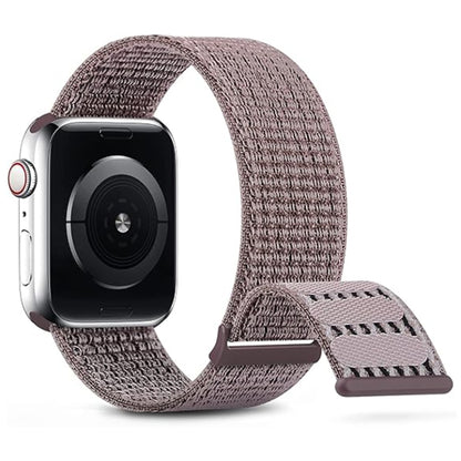 For Apple Watch Series 3 38mm Dual Hook and Loop Nylon Watch Band(Smoke Purple) - Watch Bands by PMC Jewellery | Online Shopping South Africa | PMC Jewellery