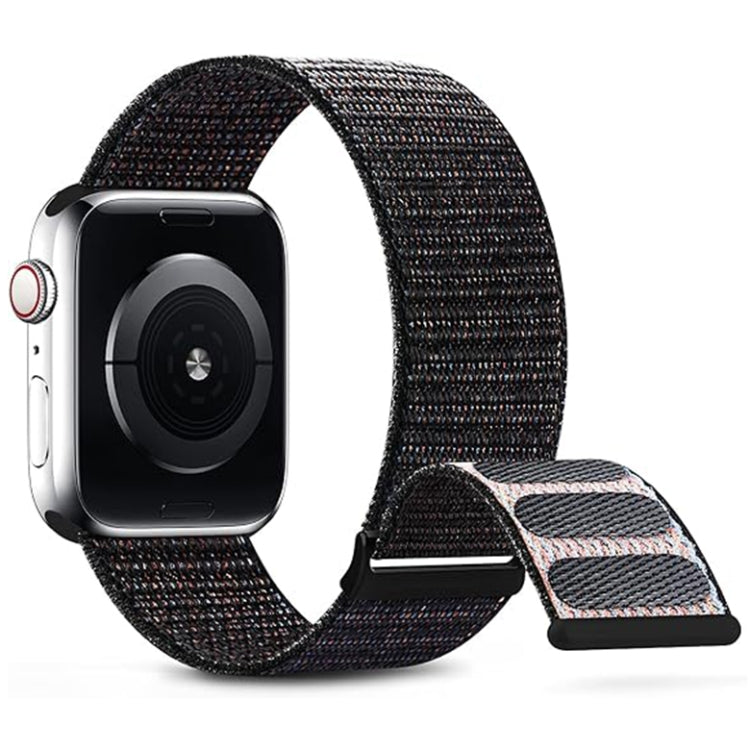 For Apple Watch Series 3 42mm Dual Hook and Loop Nylon Watch Band(Reflective Black) - Watch Bands by PMC TechLife | Online Shopping South Africa | PMC TechLife