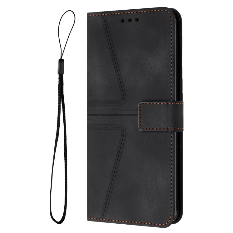 For iPhone 16 Pro Max Triangle Solid Color Leather Phone Case(Black) - iPhone 16 Pro Max Cases by PMC TechLife | Online Shopping South Africa | PMC TechLife | Buy Now Pay Later Mobicred