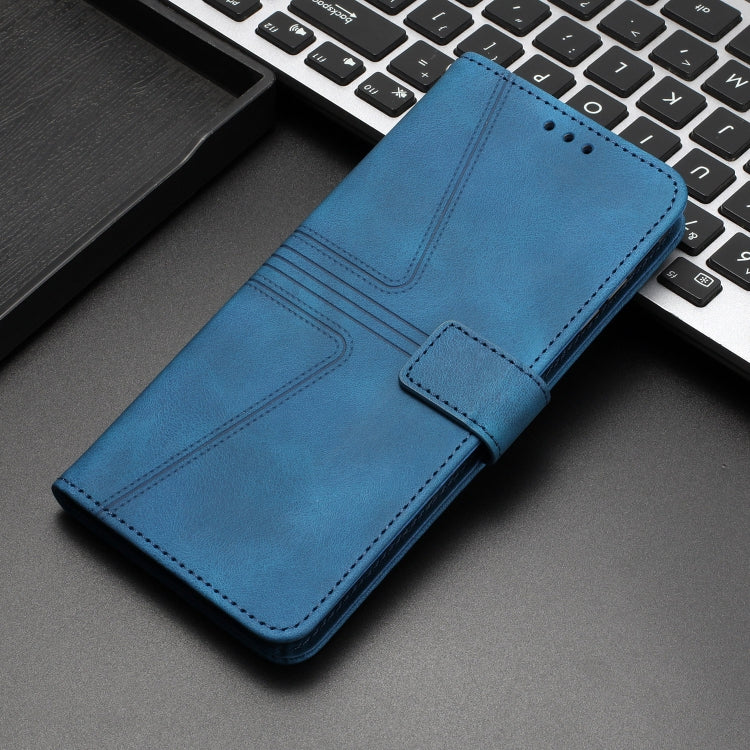 For iPhone 16 Pro Triangle Solid Color Leather Phone Case(Blue) - iPhone 16 Pro Cases by PMC Jewellery | Online Shopping South Africa | PMC Jewellery | Buy Now Pay Later Mobicred