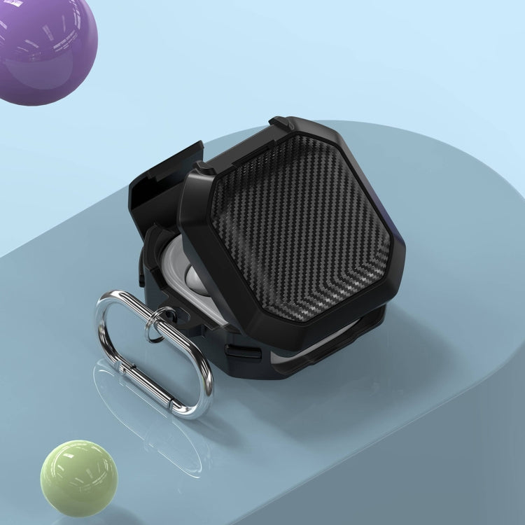 For Galaxy Buds Live / Pro /2 /2 Pro / FE Carbon Fiber TPU Hybrid PC Case with Hook(Yellow) - free shipping - PMC Jewellery - Order now!