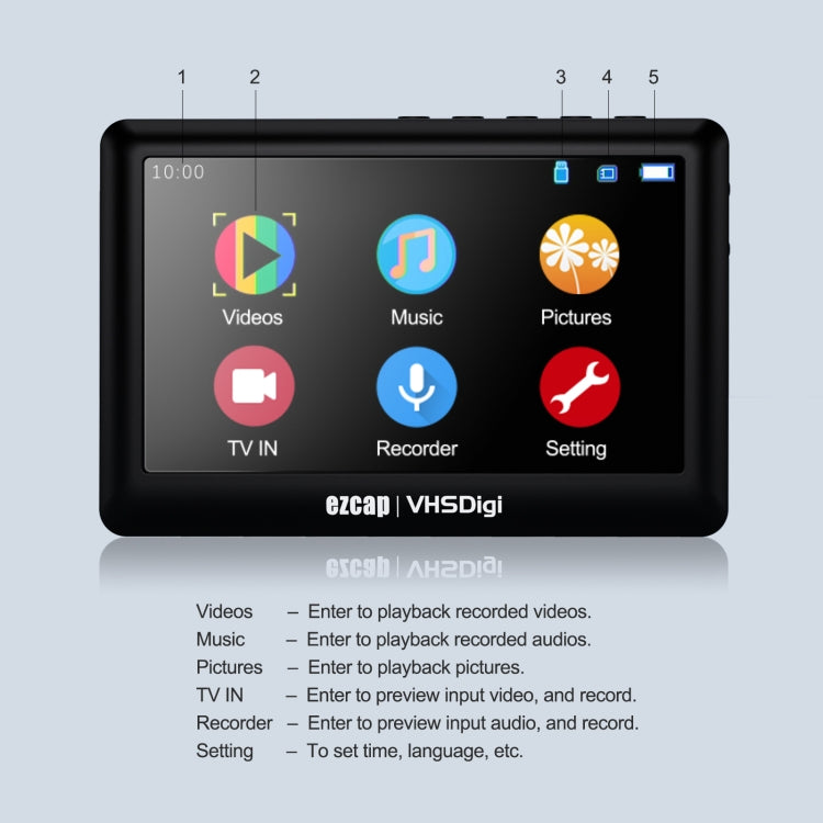 Ezcap 180 VHSDigi 4.3 inch Screen Video Capture Recording Box(Black) - Video Capture Solutions by Ezcap | Online Shopping South Africa | PMC TechLife