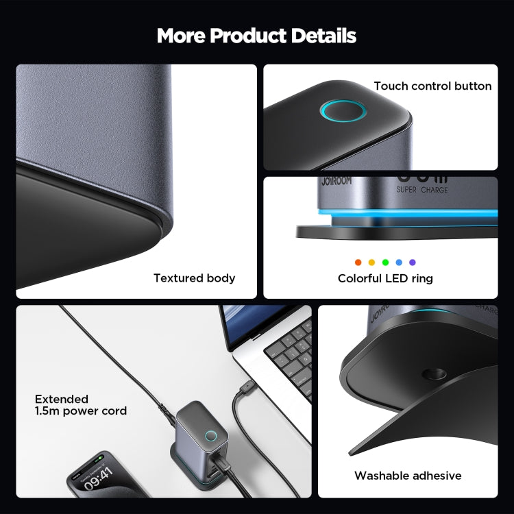 JOYROOM JR-TCM02 6 in 1 65W GaN 4 USB-C & 2 USB-A Multi-port Charger, Power Plug:UK Plug(Dark Gray) - free shipping - PMC Jewellery - Order now!