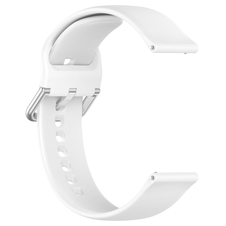 For Xiaomi Watch 2 Solid Color Metal Silver Buckle Silicone Watch Band, Size: S(White) - Watch Bands by PMC Jewellery | Online Shopping South Africa | PMC Jewellery