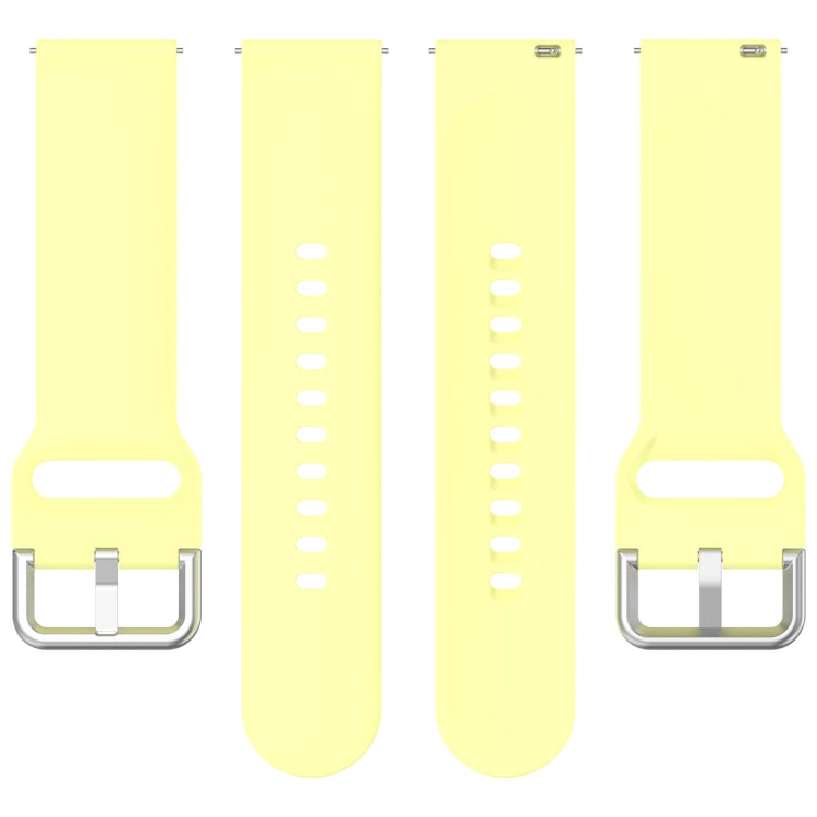 For Xiaomi Watch 2 Solid Color Metal Silver Buckle Silicone Watch Band, Size: S(Yellow) - Watch Bands by PMC Jewellery | Online Shopping South Africa | PMC Jewellery