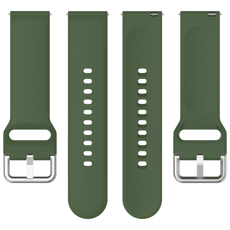 For Xiaomi Watch 2 Solid Color Metal Silver Buckle Silicone Watch Band, Size: S(Army Green) - Watch Bands by PMC Jewellery | Online Shopping South Africa | PMC Jewellery