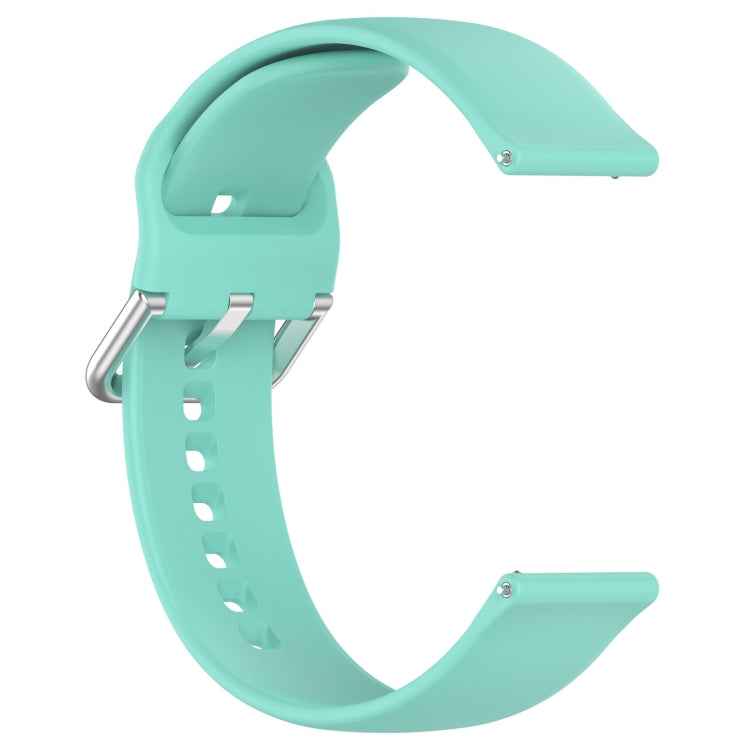 For Xiaomi Watch 2 Solid Color Metal Silver Buckle Silicone Watch Band, Size: S(Teal) - Watch Bands by PMC Jewellery | Online Shopping South Africa | PMC Jewellery