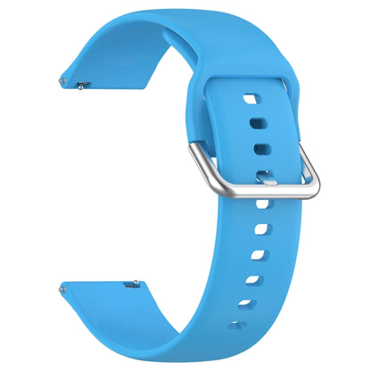 For Xiaomi Watch 2 Solid Color Metal Silver Buckle Silicone Watch Band, Size: S(Sky Blue) - Watch Bands by PMC Jewellery | Online Shopping South Africa | PMC Jewellery