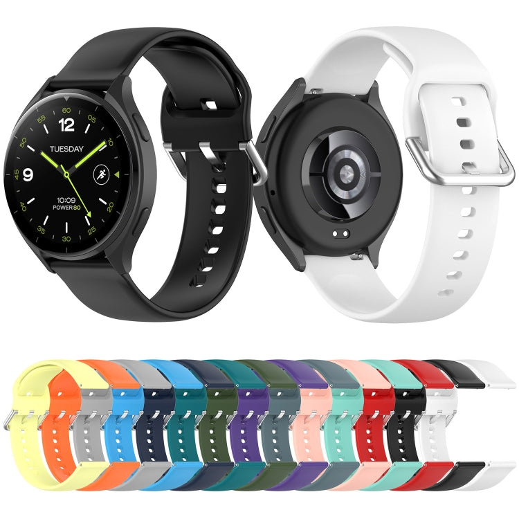 For Xiaomi Watch 2 Solid Color Metal Silver Buckle Silicone Watch Band, Size: S(Midnight Blue) - Watch Bands by PMC TechLife | Online Shopping South Africa | PMC TechLife