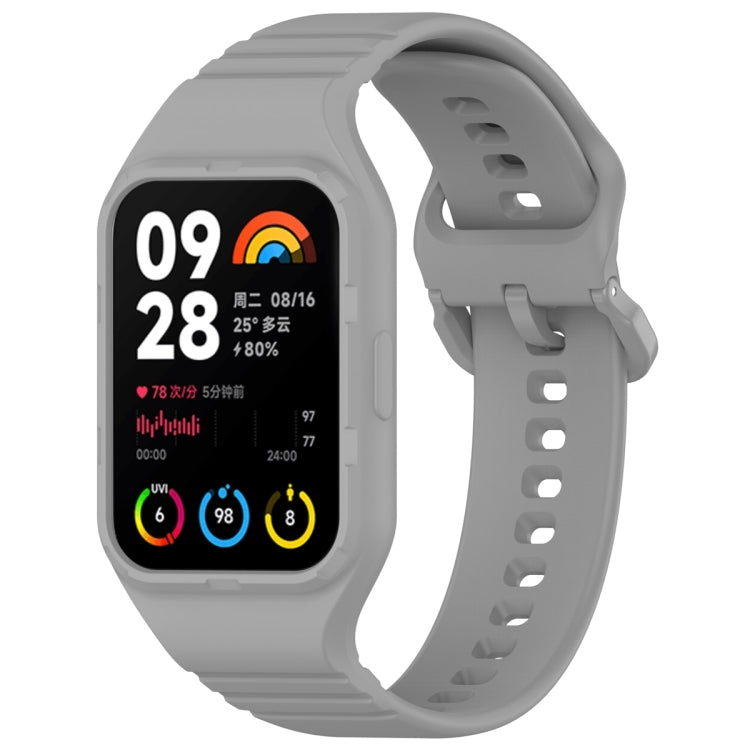 For Xiaomi Mi Band 8 Pro Solid Color Integrated TPU Watch Band(Grey) - Watch Bands by PMC Jewellery | Online Shopping South Africa | PMC Jewellery