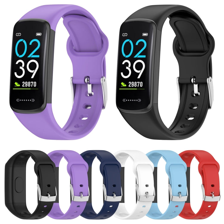 For Mambo Band 6S Solid Color Silver Buckle Silicone Watch Band(Black) - Watch Bands by PMC TechLife | Online Shopping South Africa | PMC TechLife