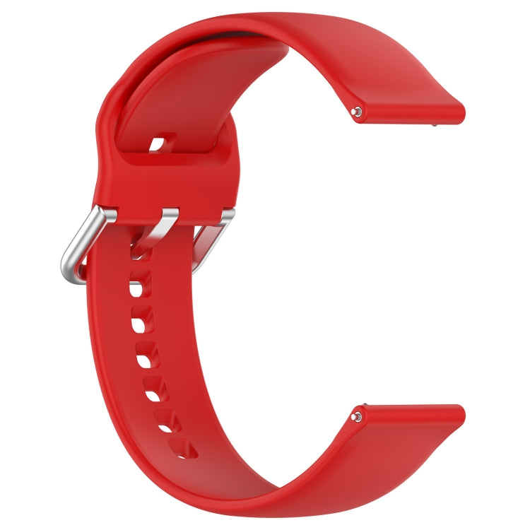 For CMF Watch Pro D395 22mm Solid Color Silver Buckle Silicone Watch Band, Size:S(Red) - Watch Bands by PMC TechLife | Online Shopping South Africa | PMC TechLife