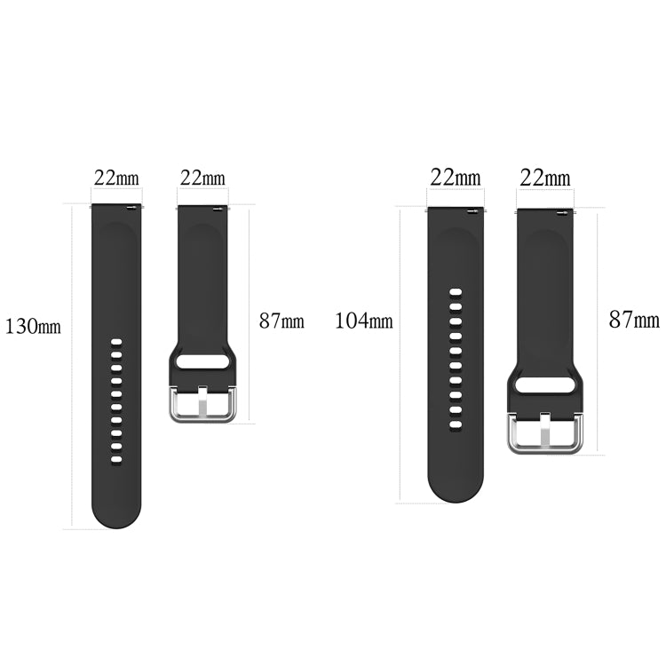 For CMF Watch Pro D395 22mm Solid Color Silver Buckle Silicone Watch Band, Size:L(Black) - Watch Bands by PMC Jewellery | Online Shopping South Africa | PMC Jewellery