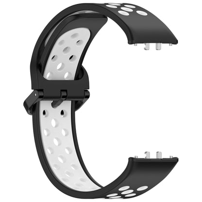 For Samsung Galaxy Fit 3 Two Color Breathable Silicone Watch Band(Black White) - Watch Bands by PMC Jewellery | Online Shopping South Africa | PMC Jewellery