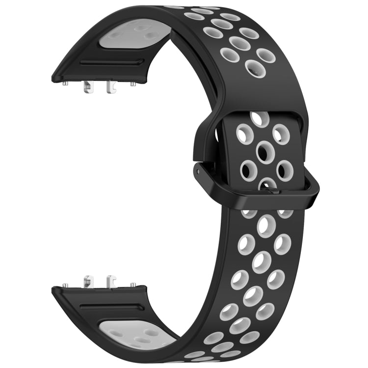 For Samsung Galaxy Fit 3 Two Color Breathable Silicone Watch Band(Black Grey) - Watch Bands by PMC Jewellery | Online Shopping South Africa | PMC Jewellery