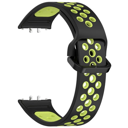 For Samsung Galaxy Fit 3 Two Color Breathable Silicone Watch Band(Black Lime) - Watch Bands by PMC Jewellery | Online Shopping South Africa | PMC Jewellery