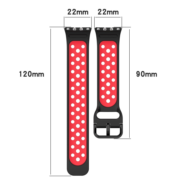 For Samsung Galaxy Fit 3 Two Color Breathable Silicone Watch Band(Black White) - Watch Bands by PMC TechLife | Online Shopping South Africa | PMC TechLife