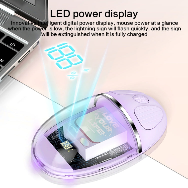 ZGA Colorful Transparent Dual Mode Wireless 2.4G + Bluetooth 5.0 Mouse(Purple) - Wireless Mice by ZGA | Online Shopping South Africa | PMC Jewellery | Buy Now Pay Later Mobicred