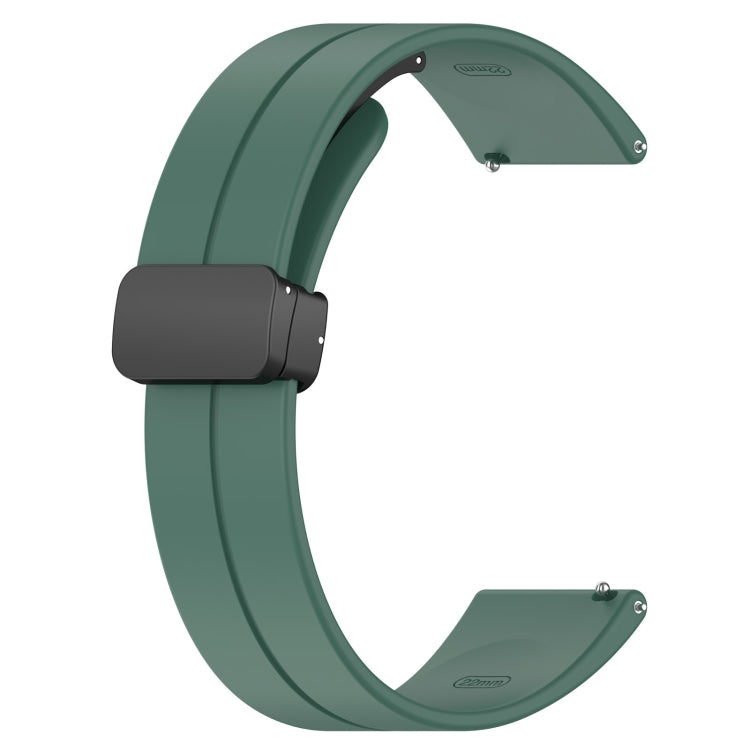 18mm Groove Folding Black Buckle Silicone Watch Band(Dark Green) - 20mm Bands by PMC Jewellery | Online Shopping South Africa | PMC Jewellery