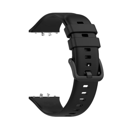 For Samsung Galaxy Fit 3 Solid Color Buckle Silicone Watch Band(Black) - Watch Bands by PMC Jewellery | Online Shopping South Africa | PMC Jewellery