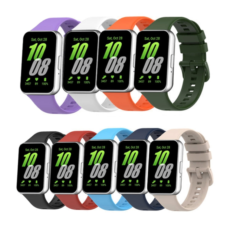 For Samsung Galaxy Fit 3 Solid Color Buckle Silicone Watch Band(White) - Watch Bands by PMC TechLife | Online Shopping South Africa | PMC TechLife