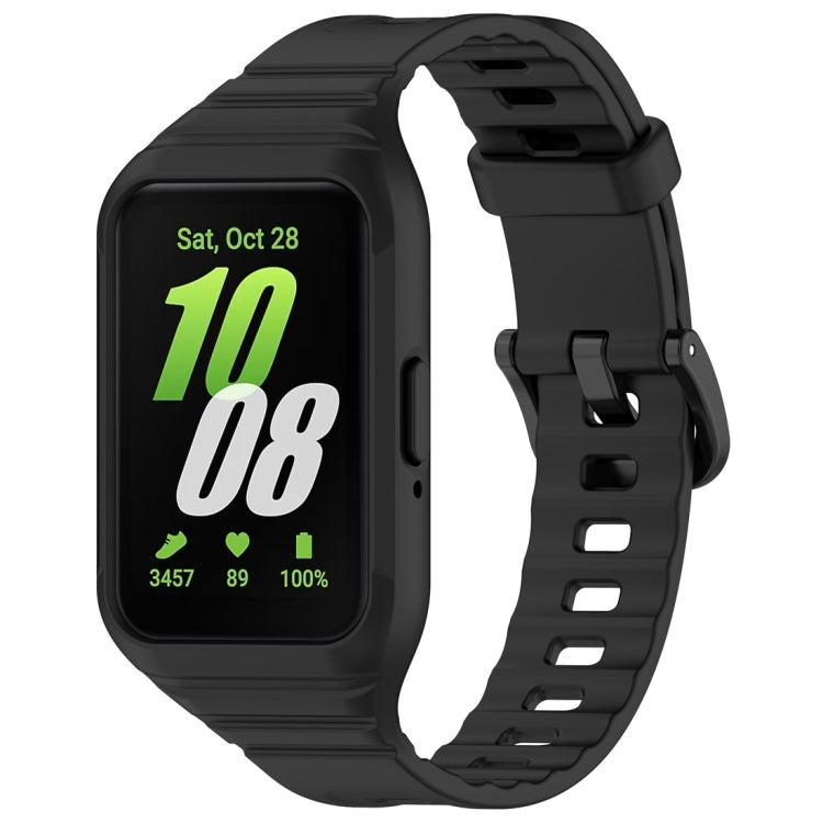 For Samsung Galaxy Fit 3 Solid Color Integrated TPU Watch Band(Black) - Watch Bands by PMC Jewellery | Online Shopping South Africa | PMC Jewellery