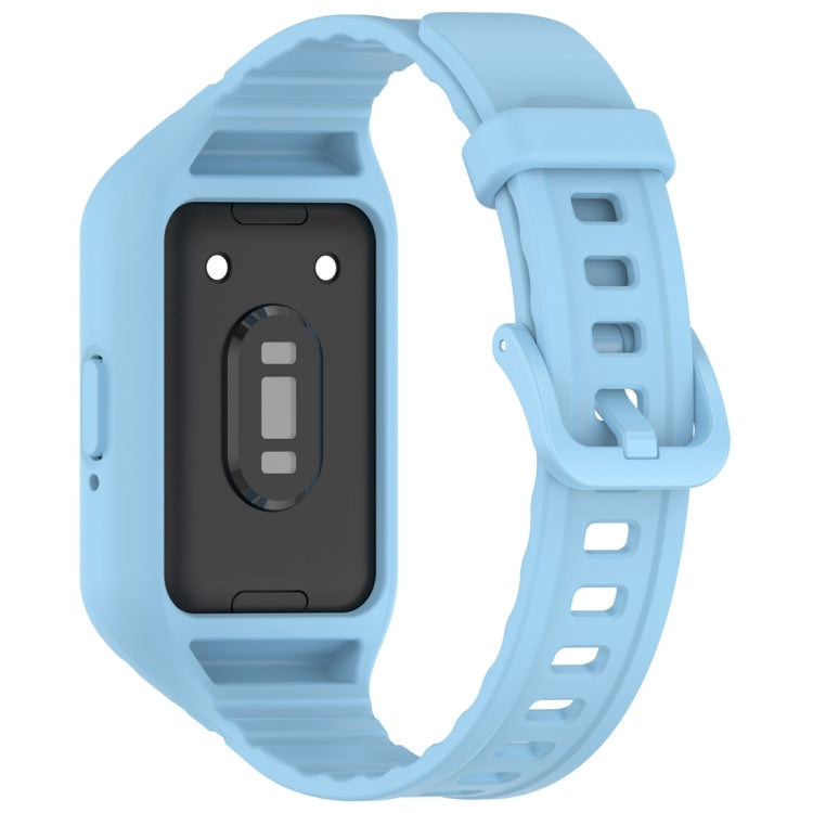 For Samsung Galaxy Fit 3 Solid Color Integrated TPU Watch Band(Light Blue) - Watch Bands by PMC Jewellery | Online Shopping South Africa | PMC Jewellery