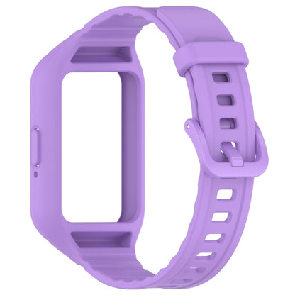 For Samsung Galaxy Fit 3 Solid Color Integrated TPU Watch Band(Purple) - Watch Bands by PMC Jewellery | Online Shopping South Africa | PMC Jewellery